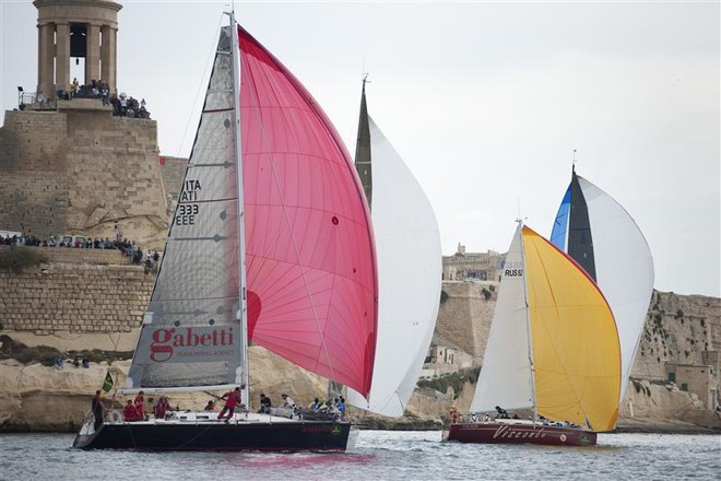 Class 4 after start - Rolex Middle Sea Race 2011 ©  Rolex/ Kurt Arrigo http://www.regattanews.com